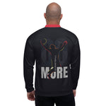 Full Sleeve Red & Black Color Block Bomber Jacket