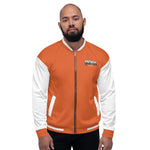 Unisex Orange and White Bomber Jacket