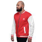 Men’s Red & White Varsity Bomber Jacket