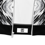 Full Sleeve Black & White Abstract Print Bomber Jacket
