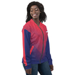 Women's Sporty Gradient Zip-Up Bomber Jacket