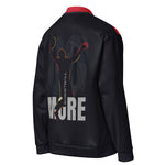 Full Sleeve Red & Black Color Block Bomber Jacket