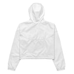 Women's White Cropped Windbreaker Jacket