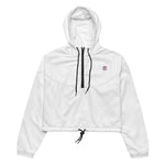 Women's White Cropped Windbreaker Jacket