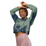 Women's Abstract Print Cropped Windbreaker Jacket