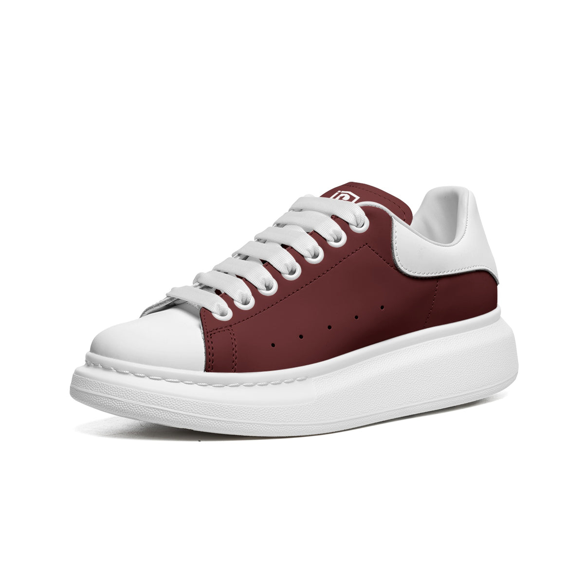 Unisex Non Slip Lace Up Faux Leather Sneakers