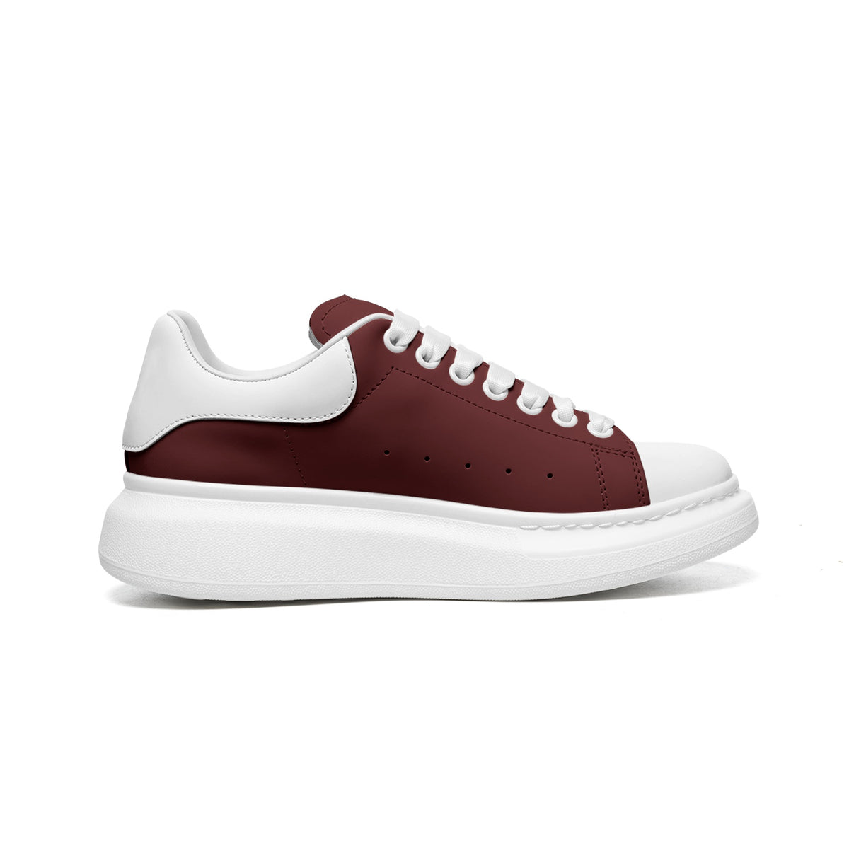 Unisex Non Slip Lace Up Faux Leather Sneakers