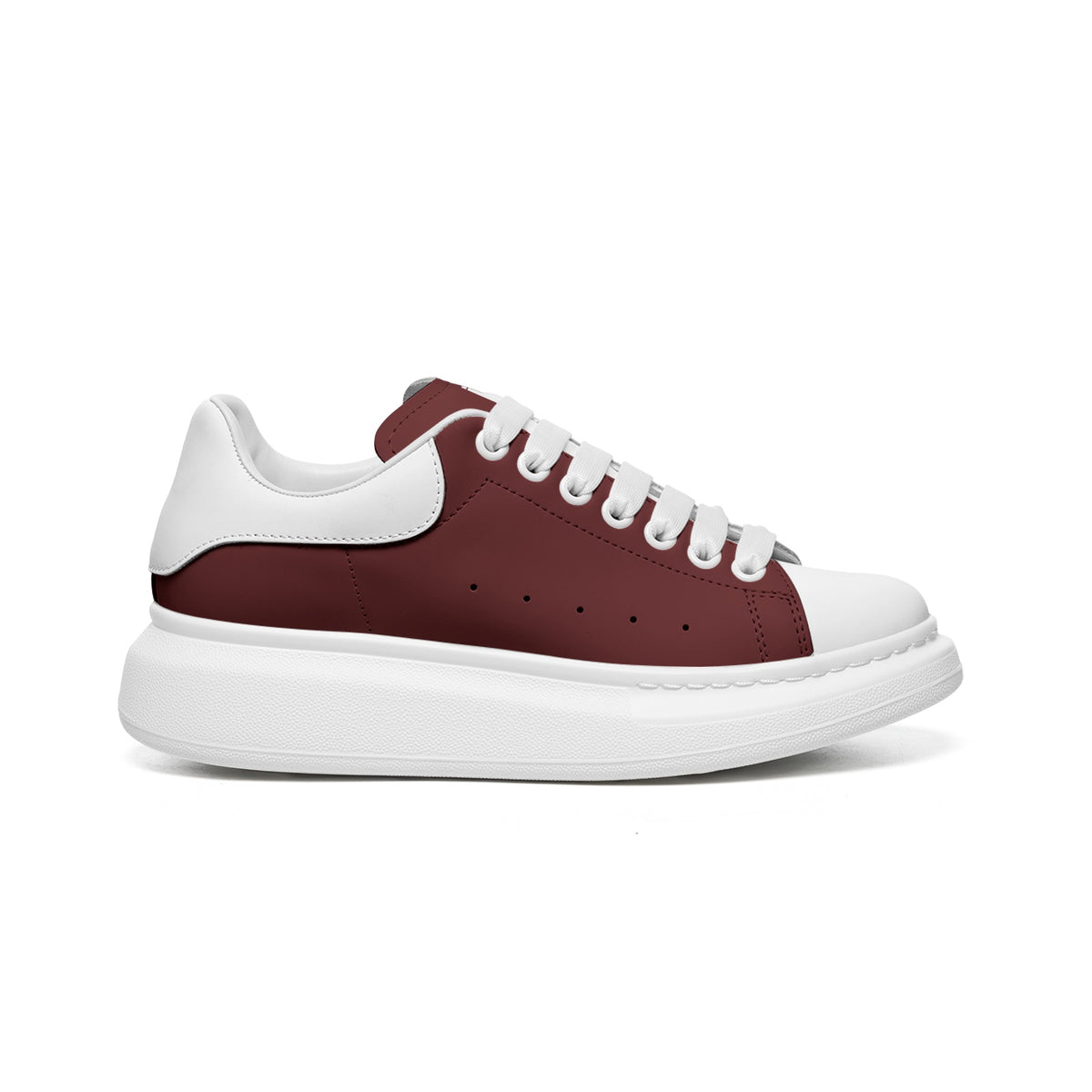 Unisex Non Slip Lace Up Faux Leather Sneakers