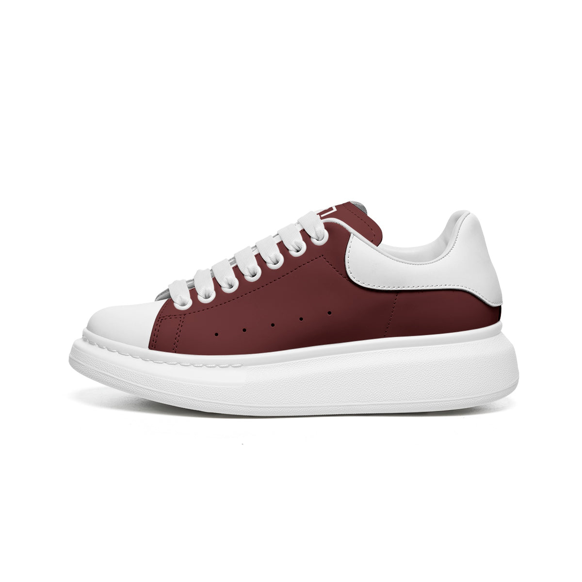 Unisex Non Slip Lace Up Faux Leather Sneakers