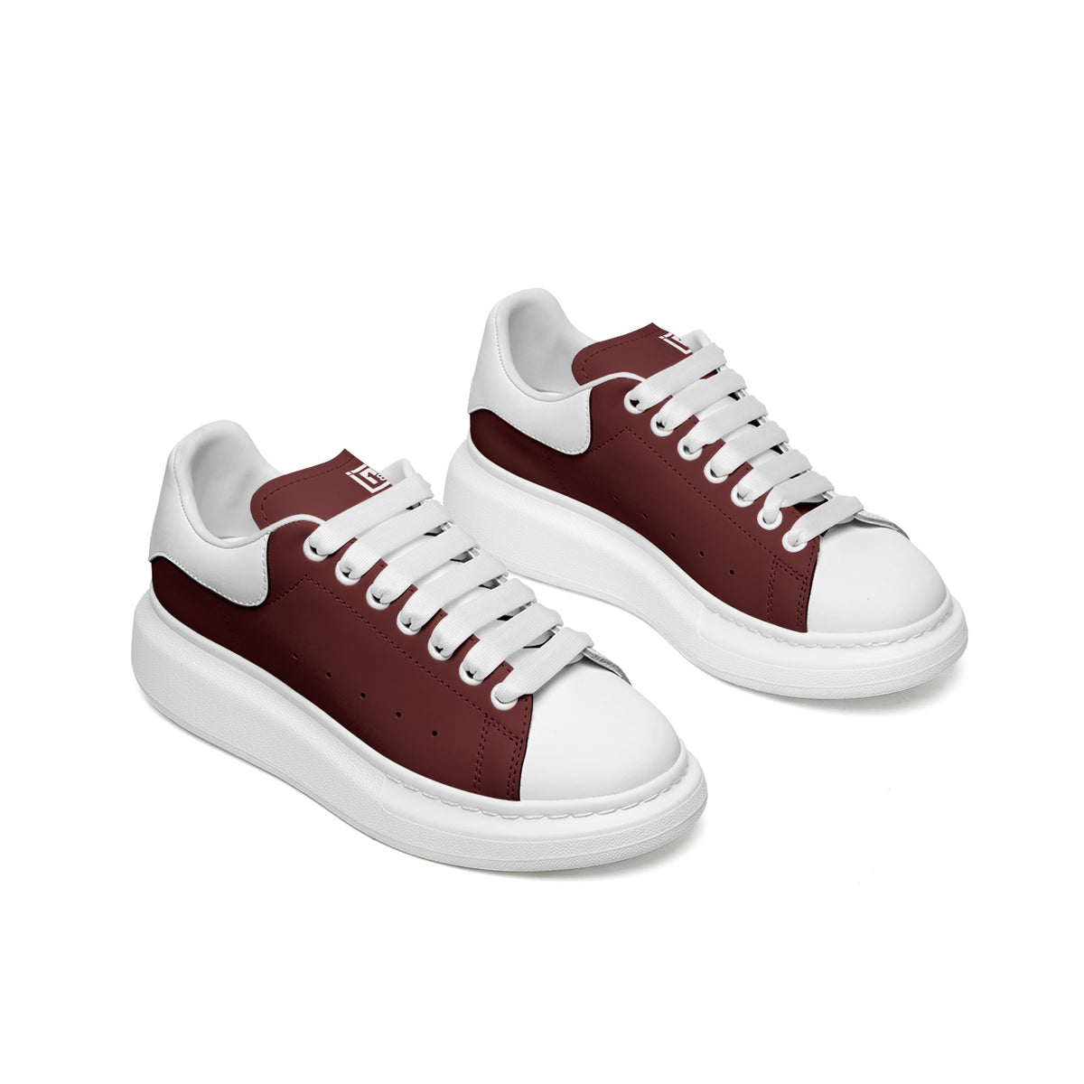 Unisex Non Slip Lace Up Faux Leather Sneakers