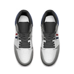 Men's White, Grey & Navy Low-Top Sneakers