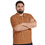 Men’s Orange Micro-Pattern Polo T-Shirt