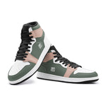 Men's Green, Pink, and White High-Top Sneakers