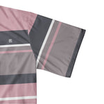 Men’s Striped Pattern Pink, Gray Polo T-shirt