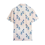 Men’s Blue Leaf Pattern Short Sleeve Shirt
