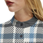 Women's Blue & White Plaid Button-Up Shirt – Classic & Versatile