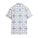 Men’s Short Sleeve Blue Geometric Print Shirt