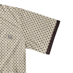 Men’s Beige and Brown Geometric Pattern Polo T-Shirt