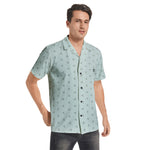 Men’s Short Sleeve Mint Green Printed Shirt