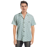 Men’s Short Sleeve Mint Green Printed Shirt