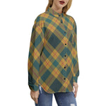 Women’s Mustard Plaid Button-Up Shirt – Chic, Timeless & Comfortable
