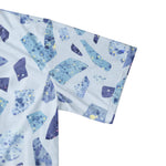 Men’s Abstract Blue Print Polo T-Shirt