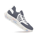 Futuristic High-Performance Sneakers – Gray & White with Transparent Sole