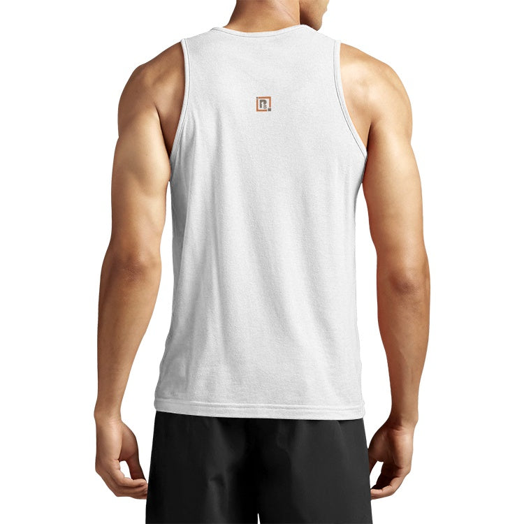 Men’s White Coffee Graphic Tank Top – "Coffee Meets Perfection"