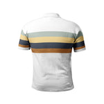 Men’s White Multi-Stripe Polo T-Shirt