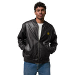 Men’s Black Faux Leather Bomber Jacket – Classic, Stylish & Durable