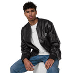 Men’s Black Faux Leather Bomber Jacket – Sleek, Stylish & Durable