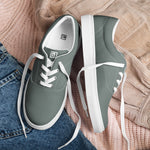 Men's Olive Green Lace-Up Canvas Shoes
