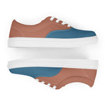 Men's Blue & Brown Lace-Up Canvas Shoes