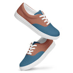 Men's Blue & Brown Lace-Up Canvas Shoes