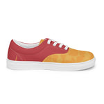 Men's Vibrant Yellow and Red Lace-Up Canvas Shoes