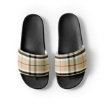 Men's Beige Plaid Slide Sandals