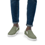 Men's Olive Textured Slip-On Shoes