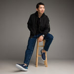 Men's Navy Blue Slip-On Shoes