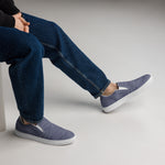 Men's Blue Textured Slip-On Shoes