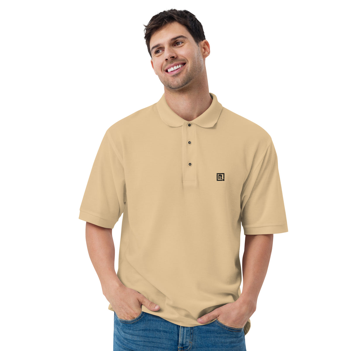 Men's Solid Premium Stone Polo T-Shirt