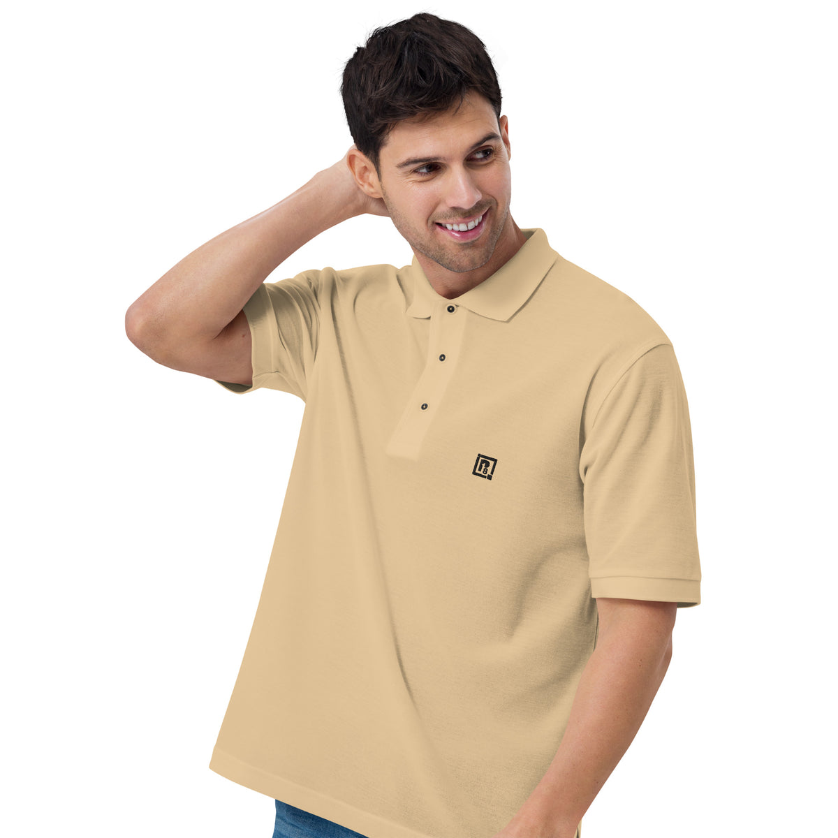 Men's Solid Premium Stone Polo T-Shirt