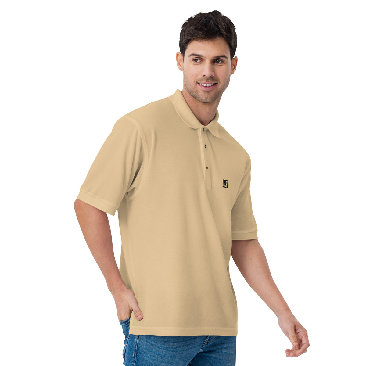 Men's Solid Premium Stone Polo T-Shirt