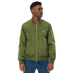 Men’s Olive Green Bomber Jacket – "Be Brave, Be Yourself"