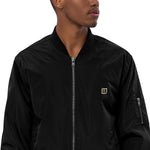 Men’s Black Bomber Jacket – "No Rules, No Limits"