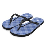 Men's Blue Plaid Flip-Flops