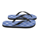 Men's Blue Plaid Flip-Flops