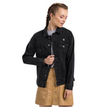 Women's Black Denim Jacket – "More Than Cool" Graphic Print Streetwear