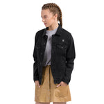Women's Black Denim Jacket – "More Than Cool" Graphic Print Streetwear