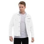 Unisex White Regular Denim Jacket