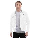 Men’s White Denim Jacket – “BAE: Black And Educated” Statement Piece